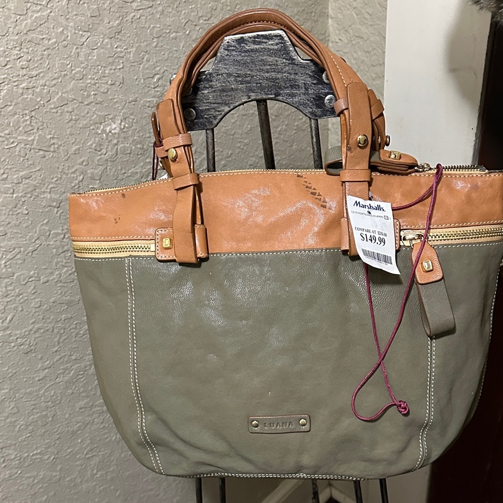 Elegant Tan and Gray Tote Bag